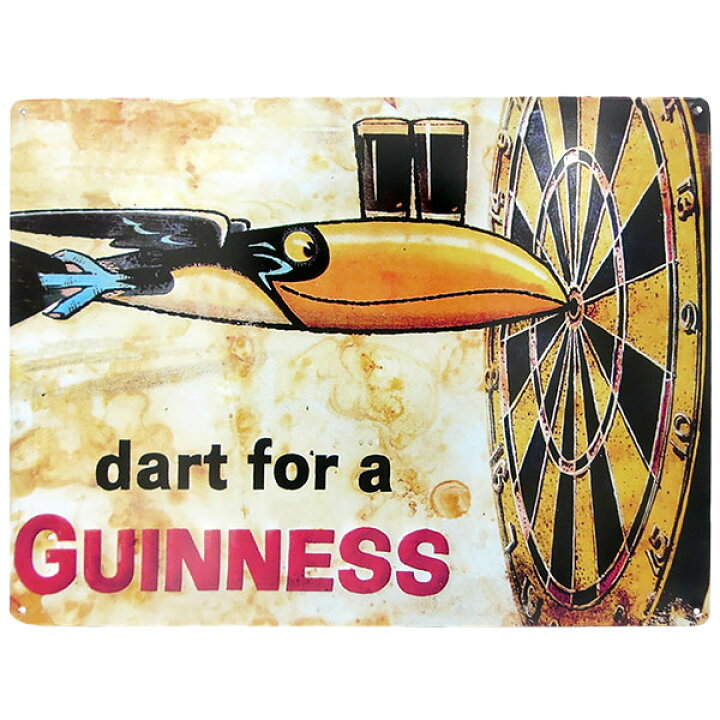 楽天市場】ブリキ看板 ギネス ビール メタルサイン DART FOR A 