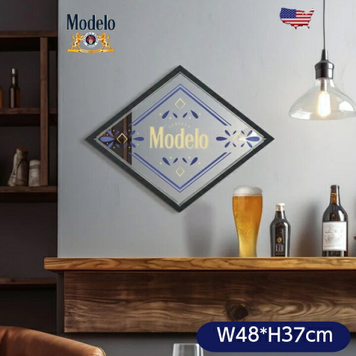 楽天市場】モデロ ビール パブミラー アメリカン雑貨 鏡 壁掛け 壁掛け  