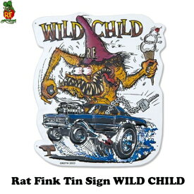 ラットフィンク ブリキ看板 ラット フィンク グッズ ティン サイン RAT FINK WILD CHILD アメリカン雑貨 アメリカ雑貨 ガレージ インテリア 壁飾り 看板 レトロ アンティーク ヴィンテージ おしゃれ ムーンアイズ MOONEYES