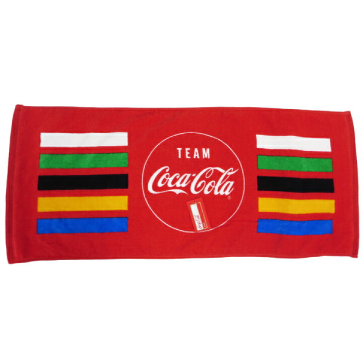 楽天市場 メール便送料無料 Coca Cola コカコーラ フェイス タオル チーム コカコーラ 綿100 サイズ 34ｘ80ｃｍ コカ コーラ タオル フェイスタオル Facetowel スポーツタオル オリンピック レッド ブランド Fun Funny ミニカー アメリカ雑貨