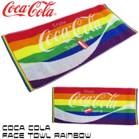 【Coca Cola】コカコーラ フェイス タオル 【レインボー】綿100% サイズ:34x80cm コカ・コーラ タオル フェイスタオル facetowel スポーツタオル　オリンピック　ブランド メール便 送料無料 アメリカン雑貨 アメリカ雑貨 通販