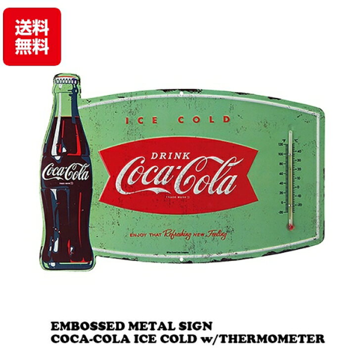 楽天市場】コカコーラ ブリキ看板 温度計 付き コカ・コーラグッズ 