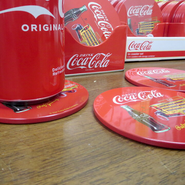 楽天市場】コカコーラ コスター セット 6枚入り 収納ケース付き 