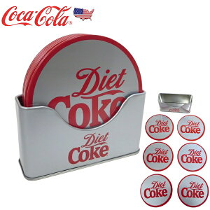 ダイエット コカコーラ コースター セット 6枚入り コカコーラ グッズ コカ・コーラ雑貨 金属 おしゃれ かわいい 丸型 収納ケース 収納 滑り止め アメリカン雑貨 アメリカ雑貨 プレゼント coc