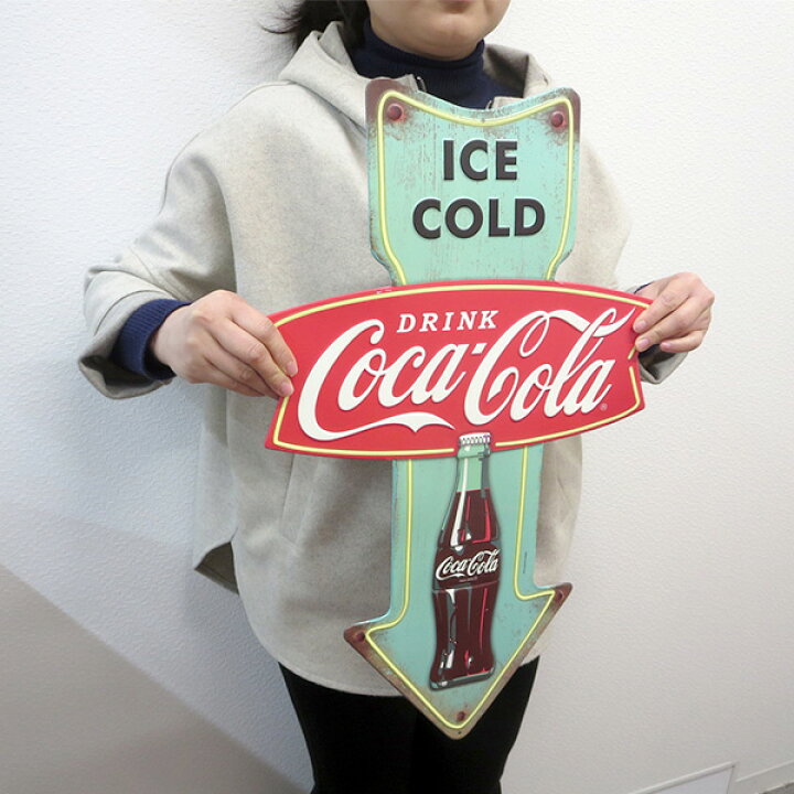 楽天市場】コカコーラ グッズ レトロ 看板 ブリキ看板 大型 ダイカット 