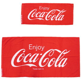 Coca Cola コカコーラ ロゴ タオル 2枚 セット コカコーラ グッズ コットン100% バスタオル フェイスタオル 綿 大判 ビーチタオル コカコーラグッズ アメリカン雑貨 アメリカ雑貨