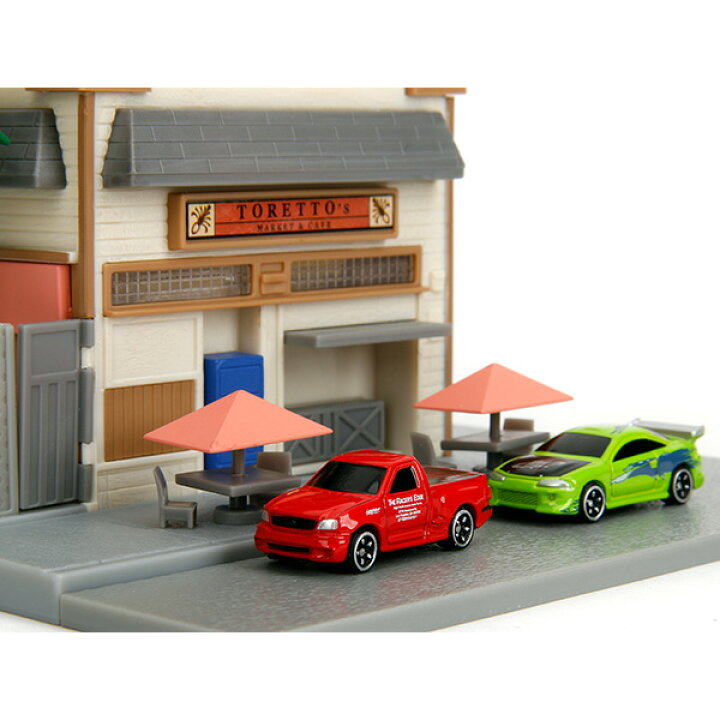 楽天市場】ワイルドスピード ミニカー ドムの店カフェシーン ジオラマ 