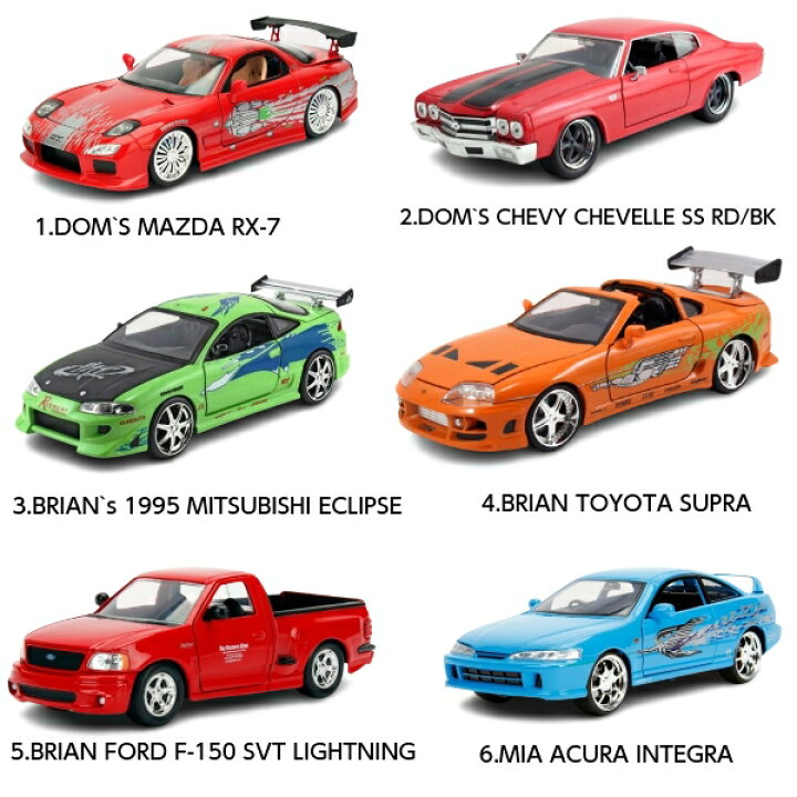 楽天市場】JADATOYS 1/24 ミニカー ワイルドスピード ダイキャストカー  