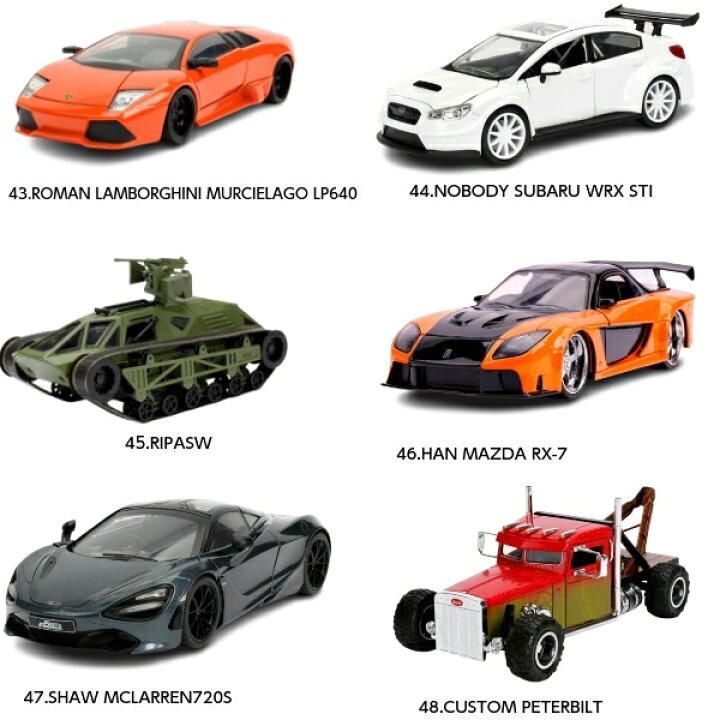楽天市場】JADATOYS 1/24 ワイルドスピード ミニカー ダイキャストカー  