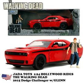 ウォーキングデッド ミニカー ダッジ チャレンジャー グレン フィギュア 付き JADA TOYS 1/24 THE WALKING DEAD 2015 Dodge Challenger w/GLENN アメリカン ドラマ レッド 車 おもちゃ アメトイ ダイキャストカー アメリカン雑貨