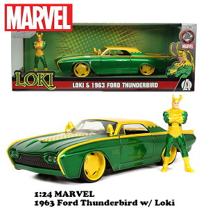 L ~jJ[ }[x ~jJ[ 1/24 L tBMA t jada toys 1:24 MARVEL LOKI & 1963 FORD THUNDERBIRD _CLXgJ[ ObY   Ax`[Y Zbg tH[h AgC A 