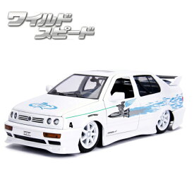 ミニカー 1/24 ワイルドスピード ダイキャストカー JADATOYS フォルクスワーゲン ジェッタ ホワイト JESSE VW JETTA ワイルドスピード グッズ ワイスピ 車 アメ車 旧車 ダイキャストカー アメトイ アメリカン雑貨 アメリカ雑貨 通販