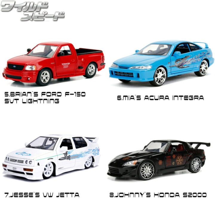 楽天市場】JADATOYS 1/24 ワイルドスピード ミニカー ダイキャストカー 