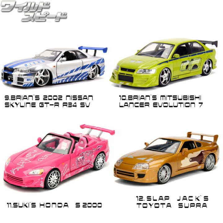 Jadatoys 1 24ワイルドスピードミニカーセット トイカー アイスブレイク 箱入り ダイキャストカー ワイルドスピードグッズ ワイスピ 4台アソートセット 車 ジェットブレイク 映画 アメ車 スーパーコンボ おもちゃ 旧車