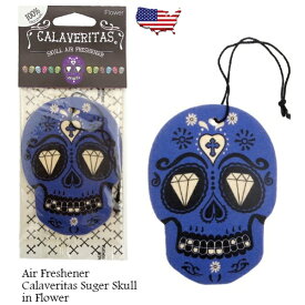 芳香剤 車 吊り下げド カラベリタス シュガースカル Calaveritas Sugar Skull 甘い花の香り エアフレッシュナー おしゃれ 車用 アメリカン雑貨 アメリカ雑貨 エアフレ アメリカ 部屋 玄関 トイレ 車用芳香剤 輸入 クローゼット 自動車 女性 可愛い