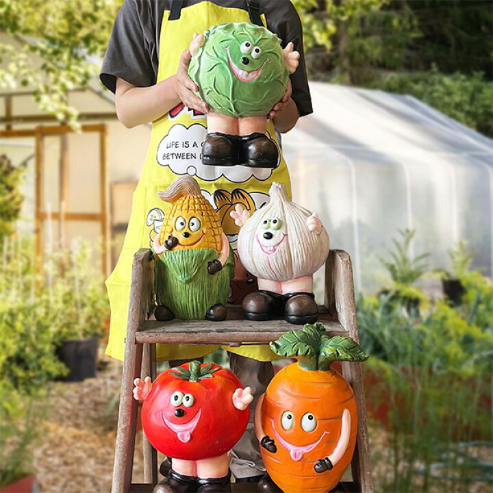 楽天市場】ガーデンスタチュー ベジタブル レジン スタチュー 野菜 