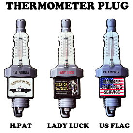 アメリカン サーモメーター 温度計 プラグ ブリキ看板 インテリア 壁掛け アメリカン雑貨 アメリカ雑貨 ガレージ 室内 部屋 ヴィンテージ レトロ アンティーク 西海岸 おしゃれ かわいい 壁装飾品