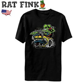 ラットフィンク Tシャツ CAR EATER メンズ 半袖 tシャツ アメカジ 大きいサイズ ブラック 黒 M L XL 綿100 RAT FINK アメキャラ カジュアル 30代 40代 50代 60代 男性 ゆったりアメリカン雑貨 アメリカ雑貨 送料無料 おしゃれ