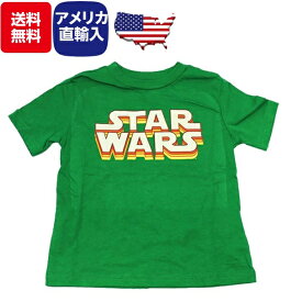 tシャツ キッズ 男の子 半袖 アメキャラ アメカジ Tシャツ スターウォーズ ロゴ STARWARS RETRO LOGO グリーン アメリカンサイズ アメリカ サイズ 大きい おおきい 大きめ ビッグ ティーシャツ カジュアル アメリカン雑貨 送料無料