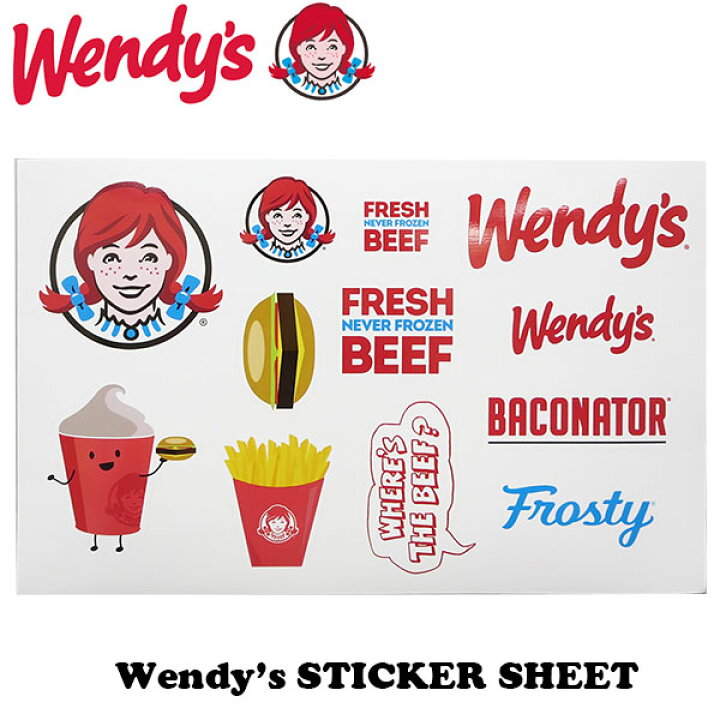 楽天市場 4 16 1 59迄p2倍 Wendy S ウェンディ ズ ステッカー シート かわいい シール おしゃれ ハンバーガー ウェンディ ズグッズ キャラクター 携帯 車 アメリカン雑貨 アメリカ雑貨 アメ雑貨 Fun Funny ミニカー アメリカ雑貨