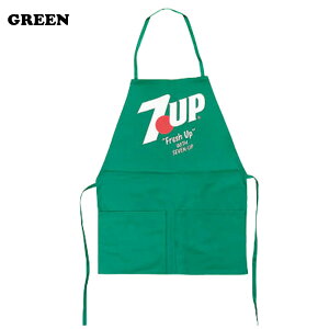 セブンアップ エプロン 7UP APRON 綿100 メンズ 男性用 大人用 おしゃれ アメリカン雑貨 アメリカ雑貨 かわいい オシャレ バーベキュー コットン ギフト 送料無料