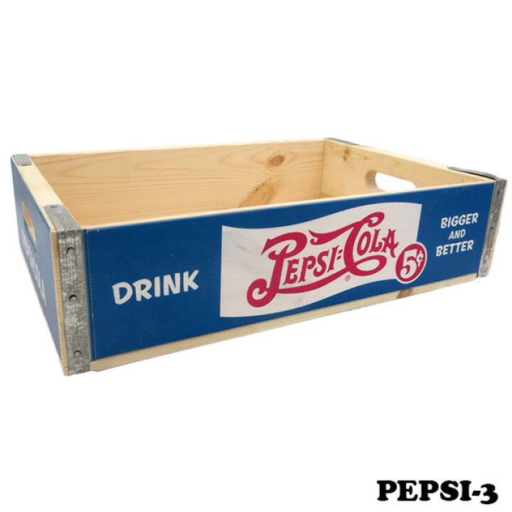 楽天市場】ペプシ 木箱 収納ボックス ウッドクレート PEPSI アメリカン 