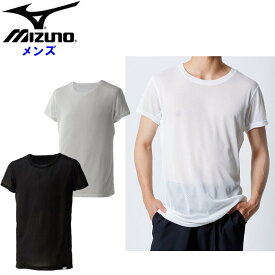 ミズノ メンズ カルエアーアンダー Tシャツ (半袖 運動 スポーツウェア トレーニングウェア 丸首 ビジネス 夏 インナー mizuno 通気性) C2JAB111