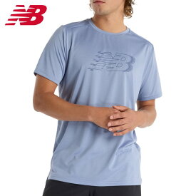 ニューバランス メンズ Tシャツ (半袖 シャツ スポーツウェア ランニング 普段着 運動 ブルー New Balance 即日発送) MT51206-DUS