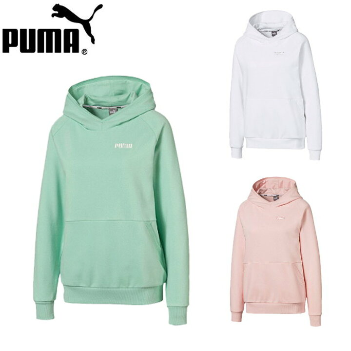 楽天市場 あす楽対応 プーマ Puma レディース パーカー スウェット カジュアル カンガルーポケット 長袖 フード 普段着 ワンポイント 運動 スポーツ 5691 ファンスポーツ