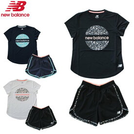 【あす楽対応】ニューバランス(New Balance)レディース ランニングセット(半袖 Tシャツ ランニングパンツ ランパン ショーツ ジョギング ランニング セットアップ 運動 スポーツウェア トレーニングウェア)AWT1106Y-AWS1111Y