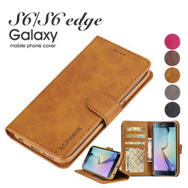 スマホケース Galaxy S6 edge 手帳型スマホケース かわいいGalaxy S6 シンプルGalaxy S6 レザー皮 革 カード入れGalaxy S6 手帳型スマホケースケース 二つ折り 磁石 Samsung Galaxy S6 SC-05GケースGalaxy S6 edge SC-04G スマホケース