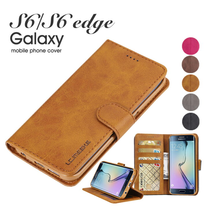 楽天市場 スマホケース Galaxy S6 Edge 手帳型スマホケース かわいいgalaxy S6 シンプルgalaxy S6 レザー皮 革 カード入れgalaxy S6 手帳型スマホケースケース 二つ折り 磁石 Samsung Galaxy S6 Sc 05gケースgalaxy S6 Edge Sc 04g スマホケース 財布付き Funclover