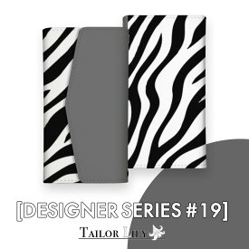 《DESIGNER SERIES #19》 [グレー] 全機種対応 アニマル柄 ゼブラ柄 ツートーン パステル クリア ハードケース おしゃれ レター型ケース 三つ折りレター型 オリジナルデザイン Tailor Lily テイラーリリー iPhone 12 12mini 12Pro 12ProMax