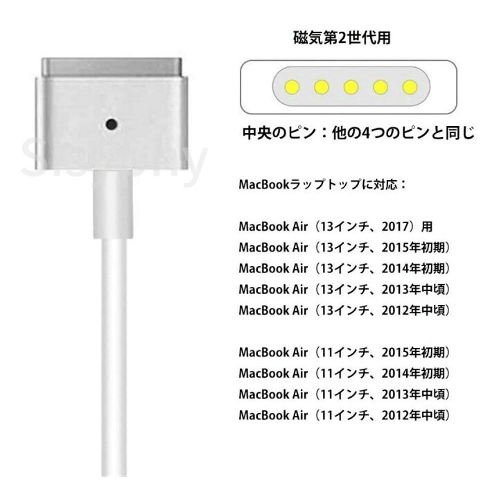楽天市場】MacBook Air Pro USB C MagSafe2 磁気充電ケーブル 