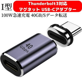 Thunderbolt3対応 マグネット USB-C to USB-Cアダプター サンダーボルト3対応 磁気 Type-C 変換 I字型、PD 100W急速充電 40Gb/sデータ転送 8K@60Hz 4k@144hzビ映像出力、 eGPU対応、 McbookPro/Airおよびその他のUSB Cデバイス対応
