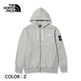 【THE NORTH FACE ノースフェイス 】Square Logo Full Zip スクエアロゴフルジップ (メンズ) Z ミックスグレー パーカー フルジップ Heather Sweat ポリエステル100% 静電ケア キャンプ アウトドア カジュアル NT62232 国内正規品 10%OFF