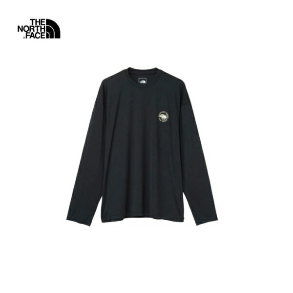 【THE NORTH FACE ノースフェイス】ロングスリーブウォータースムースティー K ブラック Tシャツ 長袖  リラックスシルエット ストレッチ性 速乾性 軽量 UVケア機能 ラッシュガード タウンユース アウトドア NT12432 国内正規品