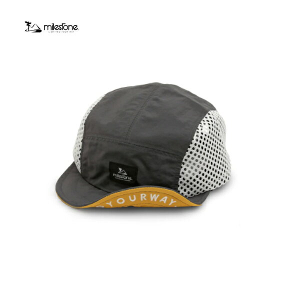 【milestone マイルストーン】milestone original cap オリジナルキャップ アスファルトグレー キャップ 帽子 ワイヤーブリム ツバ裏刺繍 LIGHTING YOUR WAY トレラン トレッキング アウトドア MSC-010