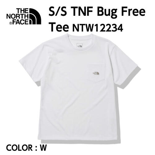 S TNF Bug Free Tee ショートスリーブTNFバグフリーティーレディース W NTW12234 UVガード 【超目玉枠】 吸汗速乾 直営店に限定 ホワイト 虫よけ加工