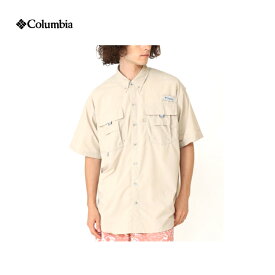 【Columbia コロンビア】Bahama™ II S/S Shirt バハマ II ショートスリーブシャツ Fossil 160 フィッシングシャツ ナイロン 速乾 通気性 オムニシェイド フィッシング キャンプ タウンユース 旅行 FM7047 国内正規品