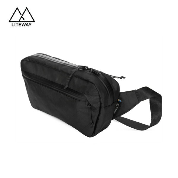 【LITEWAY ライトウェイ】FANNY PACK ファニーパック Black ブラック ウエストバッグ ショルダーバック 5ポケット アクアガードジッパー 軽量 耐久性 トレッキング 旅行 タウンユース アウトドア 国内正規品