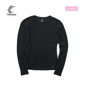 【Teton Bros. ティートンブロス】WS MOB Wool L/S (Women) モブウールロングスリーブ ウィメンズ Black ベースレイヤー ラウンドネック メリノウールニット 保温性 素早いクールダウン性 デイリーユース 山行 トレッキング ウインタースポーツ アウトドア TB233-68