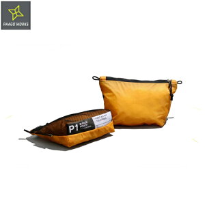 �yPAAGO WORKS �p�[�S���[�N�X�zW-FACE POUCH 1 �I�����W �X�^�b�t�o�b�N 1L �g���x���|�[�` 2�C���\�� WET&DRY �ꕔ�v�����g �g���b�L���O �L�����v UL �R�s ���s �A�E�g�h�A