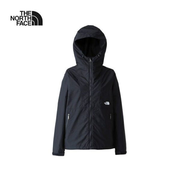 【THE NORTH FACE ノースフェイス】コンパクトジャケット（レディース） K ブラック ジャケット シェル コットンライク生地 撥水加工 防風 軽量 コンパクト収納 スタッフサック付き タウンユース アウトドア NPW72230 国内正規品