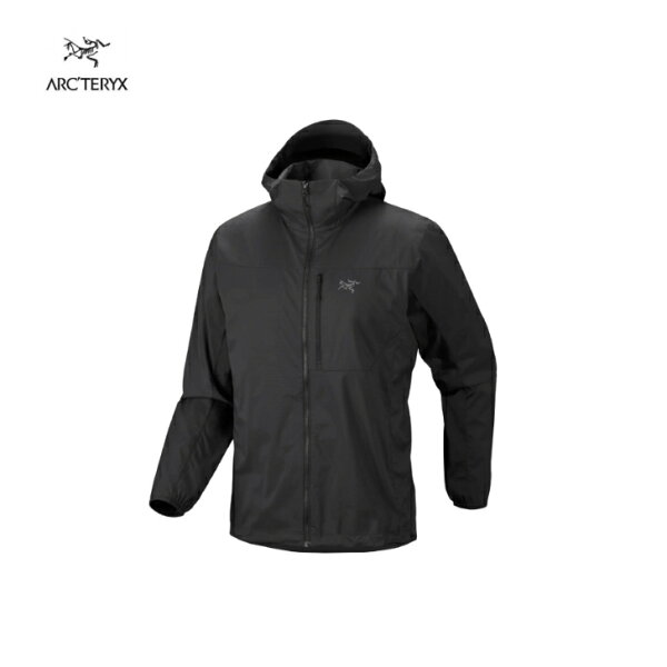 【ARC'TERYX アークテリクス】スコーミッシュフーディ メンズ Black ブラック ウィンドシェル フードジャケット 軽量 風と寒さ保護性能 トリムフィット アルパイン クライミング 山行 アウトドア X000010276 国内正規品