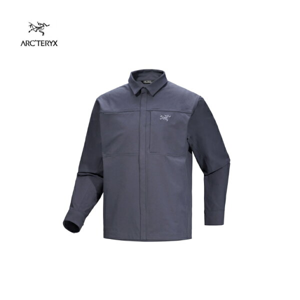 【ARC'TERYX アークテリクス】クロニンコットンオーバーシャツ メンズ Dk Stratus オーバーシャツ 長袖 レギュラーフィット オーガニックコットン ナイロン 伸縮性 立体構造パターン 動きやすさ クライミング タウンユース アウトドア X000008448 国内正規品