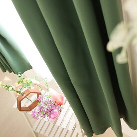 1Color カーテン 緑色系：リーフグリーン 幅 100/150cm × 丈 90～230cm 【alacarte_lgn】