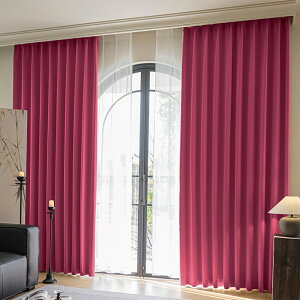 1Color �J�[�e�� �s���N�F�n�F�`�F���[�s���N �� 100cm × �� 110�`200cm �yhalf_moon_D3_22cpk�z