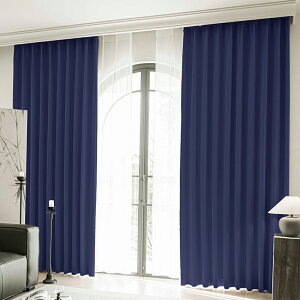 1Color �J�[�e�� ���F�n�F�l�C�r�[�u���[ �� 100cm × �� 110�`200cm �yhalf_moon_D3_39nvbl�z