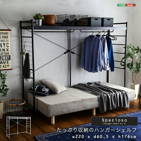 家具o たっぷり収納のハンガーシェルフ【Spazioso-スパジオーソ-】